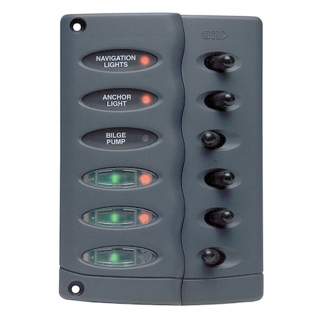 Bep Marine BEP Contour Switch Panel, Waterproof 6 Way CSP6